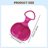 Snow Sled Portable Lightweight Sledding Equipment for Grass Outdoor Backyard Rose Red