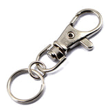 Maxbell 6x Silver Lobster Swivel Trigger Snap Hooks with Split Ring Keychain 55mm - Aladdin Shoppers