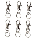 Maxbell 6x Silver Lobster Swivel Trigger Snap Hooks with Split Ring Keychain 55mm - Aladdin Shoppers