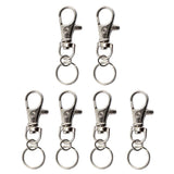 Maxbell 6x Silver Lobster Swivel Trigger Snap Hooks with Split Ring Keychain 55mm - Aladdin Shoppers