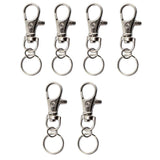 Maxbell 6x Silver Lobster Swivel Trigger Snap Hooks with Split Ring Keychain 55mm - Aladdin Shoppers