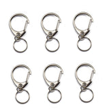 Maxbell 6x Silver Snap Lobster Trigger Swivel Clasps with Split Ring Keychain 45mm - Aladdin Shoppers