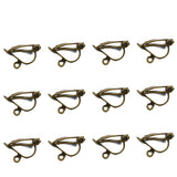 Maxbell 12 pcs Clip On Earring Earwire Findings Jewelry Making Antique Bronze - Aladdin Shoppers