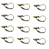 Maxbell 12x Earring Wire Hook Findings Cabochon Setting Round Jewelry Making Bronze - Aladdin Shoppers