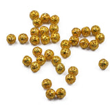 Maxbell 100pcs 6 mm Round Metal Spacer Beads Jewelry DIY Making Loose Charms Gold - Aladdin Shoppers