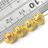 Maxbell 100pcs 8mm Round Metal Spacer Beads Jewelry DIY Making Loose Charms Gold
