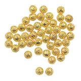 Maxbell 100pcs 8mm Round Metal Spacer Beads Jewelry DIY Making Loose Charms Gold