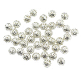 Maxbell 100pcs 8 mm Round Metal Spacer Beads Jewelry DIY Loose Charms Silver White - Aladdin Shoppers