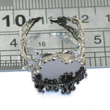 Maxbell 2 pcs Adjustable Filigree Toe Ring Findings w/ 15mm Cabochon Frame Gunmetal - Aladdin Shoppers