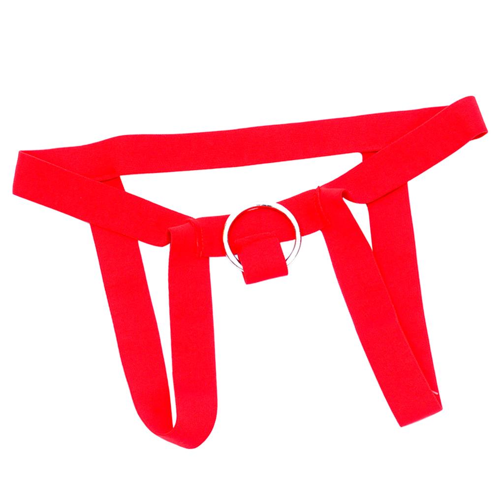 Maxbell Maxbell Sexy Men's G-string Underwear Hollow Ring Pouch Jockstrap Thongs Briefs Red
