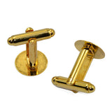 Maxbell 6 x Round Blank Setting Base Pad Cuff Links DIY Wedding Formal Cufflink Gold - Aladdin Shoppers