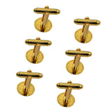 Maxbell 6 x Round Blank Setting Base Pad Cuff Links DIY Wedding Formal Cufflink Gold - Aladdin Shoppers