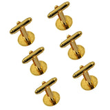 Maxbell 6 x Round Blank Setting Base Pad Cuff Links DIY Wedding Formal Cufflink Gold - Aladdin Shoppers