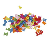 Maxbell 100x Colorful Wooden Letters with Holes Flatback Embellishments Crafts 1.5cm - Aladdin Shoppers