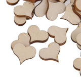 Maxbell 100Pcs Mini Wooden Hearts Embellishments for Craft 16.5x3mm - Aladdin Shoppers