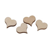 Maxbell 100Pcs Mini Wooden Hearts Embellishments for Craft 16.5x3mm - Aladdin Shoppers