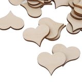 Maxbell 25Pcs Wooden Hearts Embellishments for Craft 38.5x3mm - Aladdin Shoppers