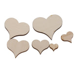 Maxbell 25Pcs Wooden Hearts Embellishments for Craft 38.5x3mm - Aladdin Shoppers