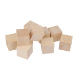 Maxbell 10Pcs Natural Wooden Cubes Embellishment for Craft 25x25x25mm - Aladdin Shoppers