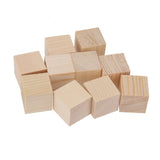 Maxbell 10Pcs Natural Wooden Cubes Embellishment for Craft 25x25x25mm - Aladdin Shoppers