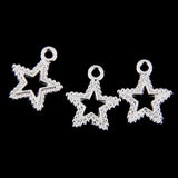 Maxbell 50pcs Vintage Silver Star Shape Charms Pendants For DIY Jewelry - Aladdin Shoppers
