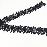 Maxbell 3Yard Embroidered Floral Lace Trim Applique Sewing DIY Craft Black 5cm - Aladdin Shoppers