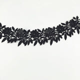 Maxbell 3Yard Embroidered Floral Lace Trim Applique Sewing DIY Craft Black 5cm - Aladdin Shoppers