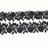 Maxbell 3Yard Embroidered Floral Lace Trim Applique Sewing DIY Craft Black 5cm - Aladdin Shoppers