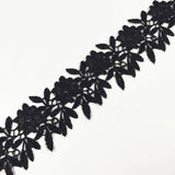 Maxbell 3Yard Embroidered Floral Lace Trim Applique Sewing DIY Craft Black 5cm - Aladdin Shoppers