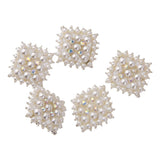 Maxbell 5pcs Crystal Rhinestone Pearl Square Sewing Button Embellishments - Aladdin Shoppers