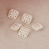 Maxbell 5pcs Crystal Rhinestone Pearl Square Sewing Button Embellishments - Aladdin Shoppers