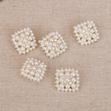 Maxbell 5pcs Crystal Rhinestone Pearl Square Sewing Button Embellishments - Aladdin Shoppers