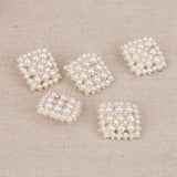 Maxbell 5pcs Crystal Rhinestone Pearl Square Sewing Button Embellishments - Aladdin Shoppers