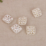 Maxbell 5pcs Crystal Rhinestone Pearl Square Sewing Button Embellishments - Aladdin Shoppers