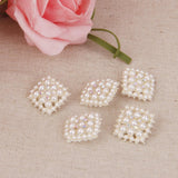 Maxbell 5pcs Crystal Rhinestone Pearl Square Sewing Button Embellishments - Aladdin Shoppers