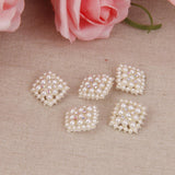 Maxbell 5pcs Crystal Rhinestone Pearl Square Sewing Button Embellishments - Aladdin Shoppers