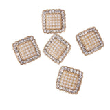 Maxbell 5pcs Crystal Faux Pearl Shank Buttons Decoration DIY 1.7*1.7cm Gold - Aladdin Shoppers