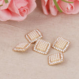 Maxbell 5pcs Crystal Faux Pearl Shank Buttons Decoration DIY 1.7*1.7cm Gold - Aladdin Shoppers