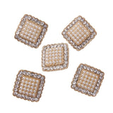 Maxbell 5pcs Crystal Faux Pearl Shank Buttons Decoration DIY 1.7*1.7cm Gold - Aladdin Shoppers