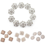 Maxbell 5pcs Crystal Faux Pearl Shank Buttons Decoration DIY 1.7*1.7cm Gold - Aladdin Shoppers