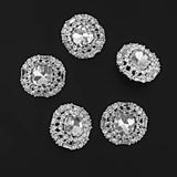 Maxbell 5pcs Crystal Shank Buttons Decoration DIY 2.3*2.3CM Silver - Aladdin Shoppers