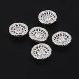 Maxbell 5pcs Crystal Shank Buttons Decoration DIY 2.3*2.3CM Silver - Aladdin Shoppers