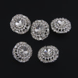 Maxbell 5pcs Crystal Shank Buttons Decoration DIY 2.3*2.3CM Silver - Aladdin Shoppers