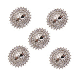 Maxbell 5Pcs Crystal Rhinestone Flower Sewing Button Embellishments - Aladdin Shoppers