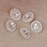 Maxbell 5Pcs Crystal Rhinestone Flower Sewing Button Embellishments - Aladdin Shoppers