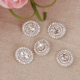 Maxbell 5Pcs Crystal Rhinestone Flower Sewing Button Embellishments - Aladdin Shoppers