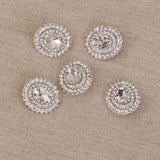 Maxbell 5Pcs Crystal Rhinestone Flower Sewing Button Embellishments - Aladdin Shoppers