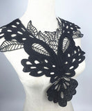 Maxbell Black Polyester Flower Neckline Lace Collar Sewing Applique - Aladdin Shoppers