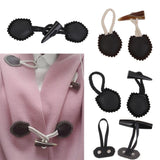 Maxbell Pair PU Loops with Toggle Fastener Duffle Buttons for Sweater Overcoat Black - Aladdin Shoppers