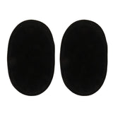 Pair of Suede Fabric Pre-Punched Patches For Alterations Repair Decorations Clothing DIY Black